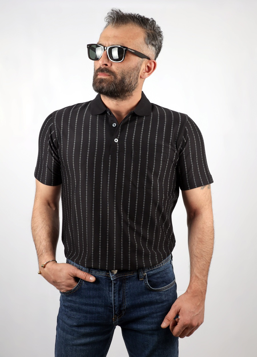 SABRİ ÖZEL DESENLİ POLO YAKA T-shirt