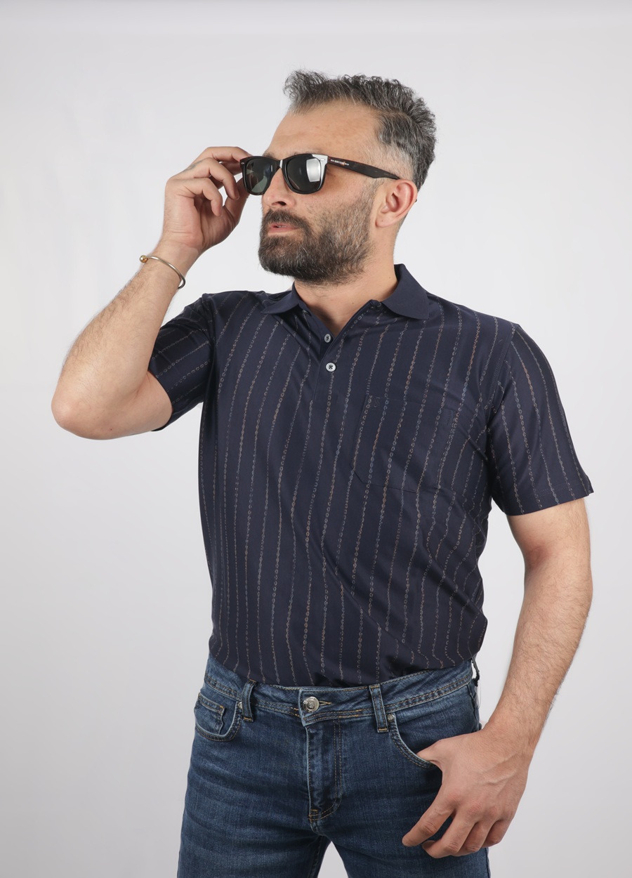 SABRİ ÖZEL DESENLİ POLO YAKA T-shirt